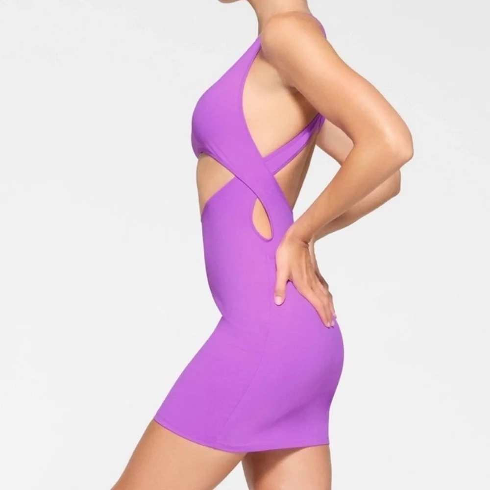 NWT Skims Recycled Swim Cut Out Tank Dress in PINK